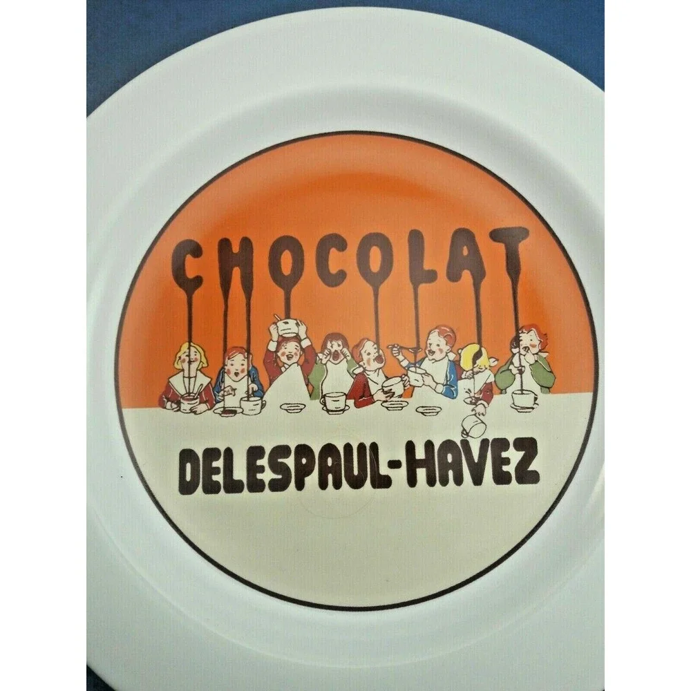 Pottery Barn Chocolate Dessert Plate Chocolat Delespaul-Havez Unused Orange New